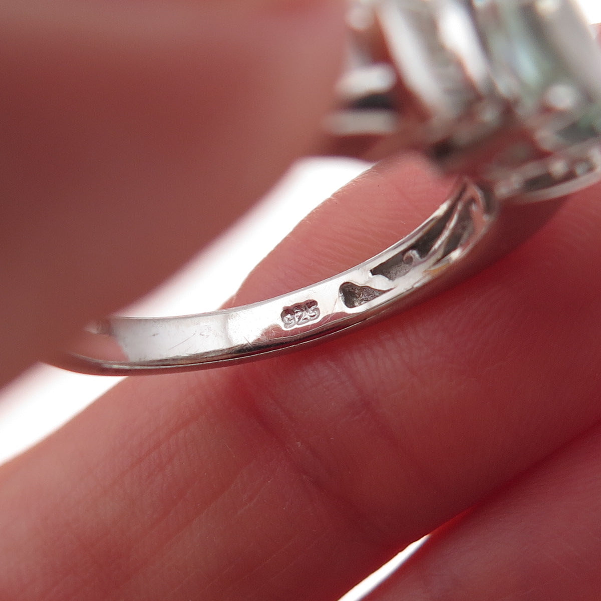 Chuck Clemency 925 Sterling Silver Real Diamond & Iolite Ring Size 8.25