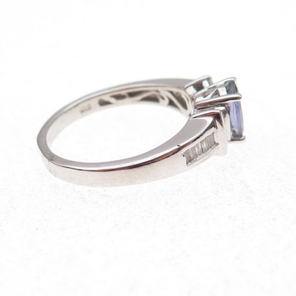 Chuck Clemency 925 Sterling Silver Real Diamond & Iolite Ring Size 8.25