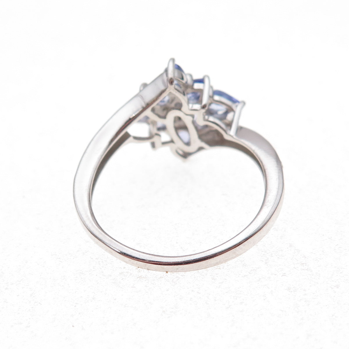 Chuck Clemency 925 Sterling Silver Real Tanzanite Cluster Ring Size 8.25