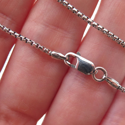 925 Sterling Silver Round Box Chain Necklace 18"