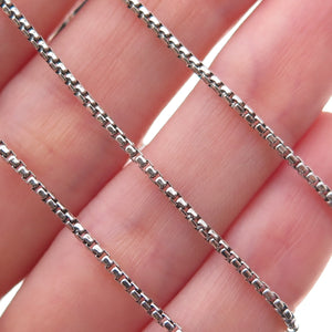 925 Sterling Silver Round Box Chain Necklace 18"