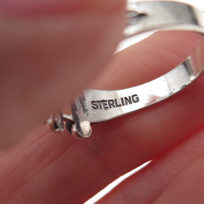 Old Pawn 925 Sterling Silver Vintage Southwestern Turquoise Tribal Ring Size 8