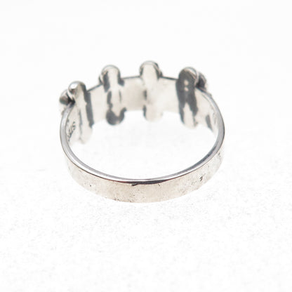 Old Pawn 925 Sterling Silver Vintage Southwestern Turquoise Tribal Ring Size 8