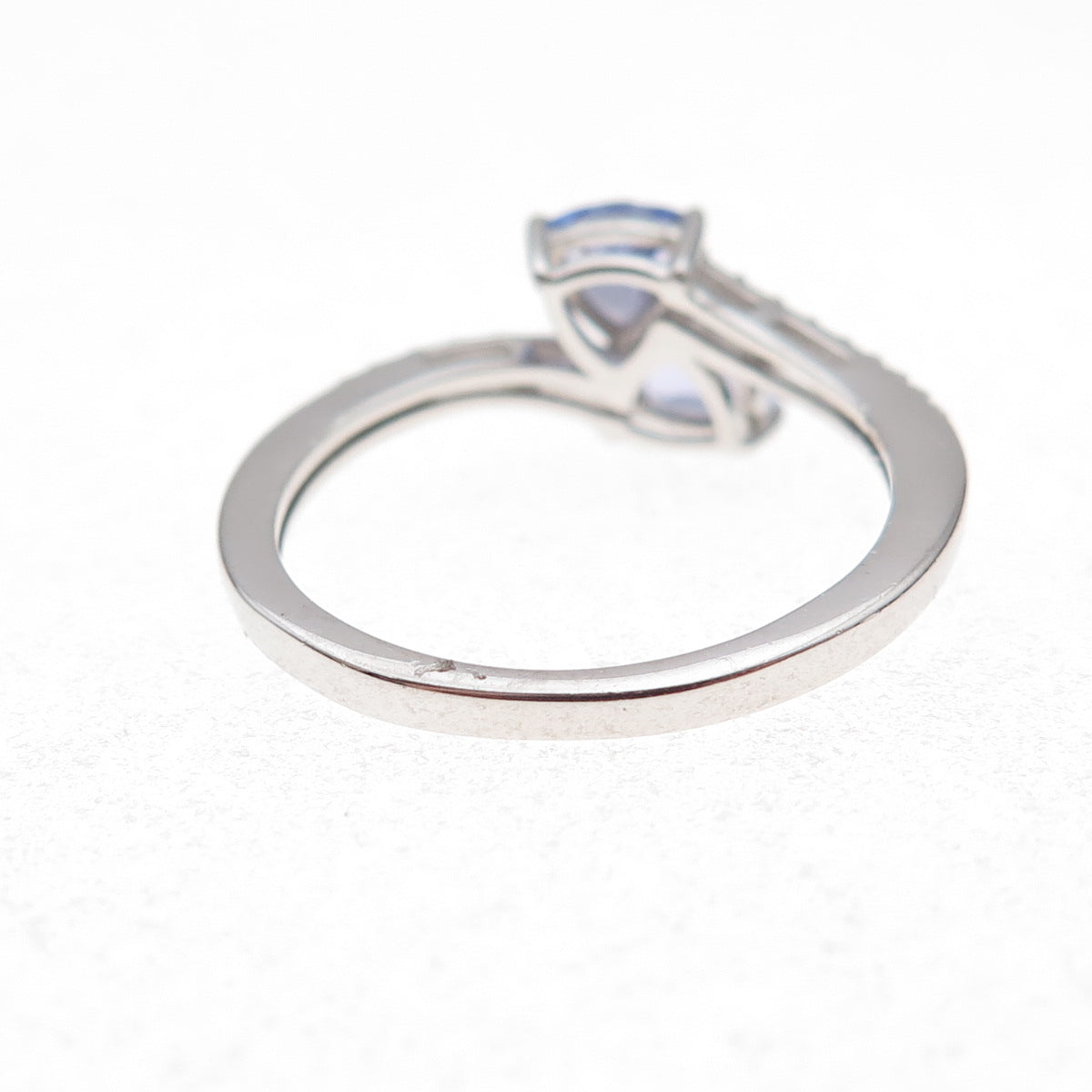 Chuck Clemency 925 Sterling Silver Real Tanzanite Bypass Ring Size 8