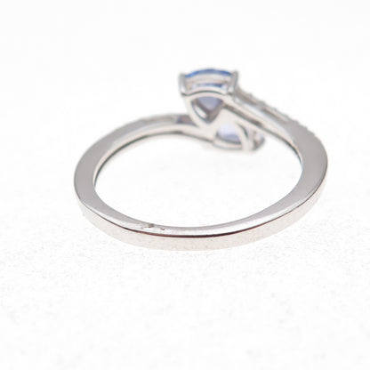 Chuck Clemency 925 Sterling Silver Real Tanzanite Bypass Ring Size 8