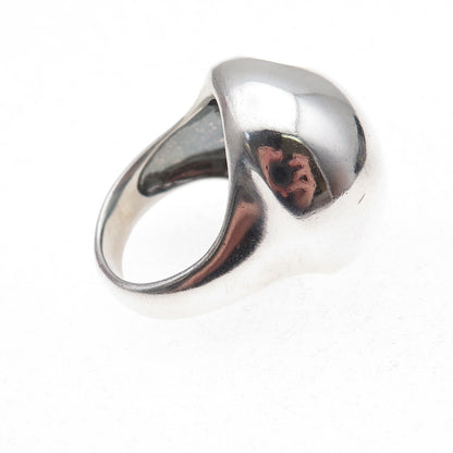925 Sterling Silver Vintage Modernist Oxidized Dome Ring Size 8
