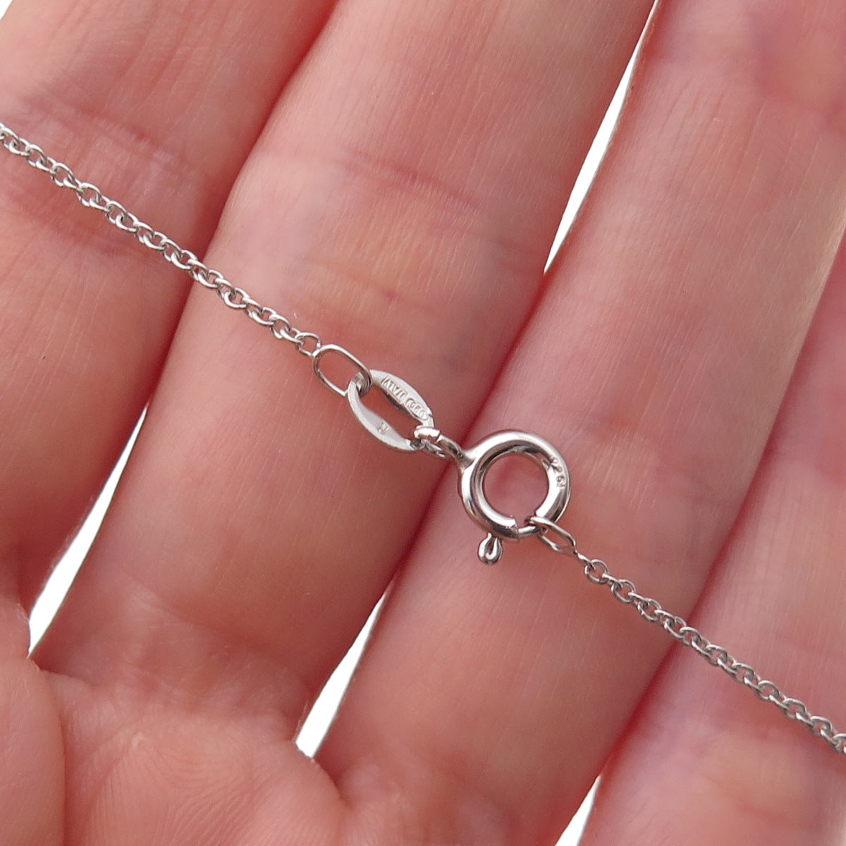 925 Sterling Silver Red Enamel Family Heart Cable Chain Necklace 18"