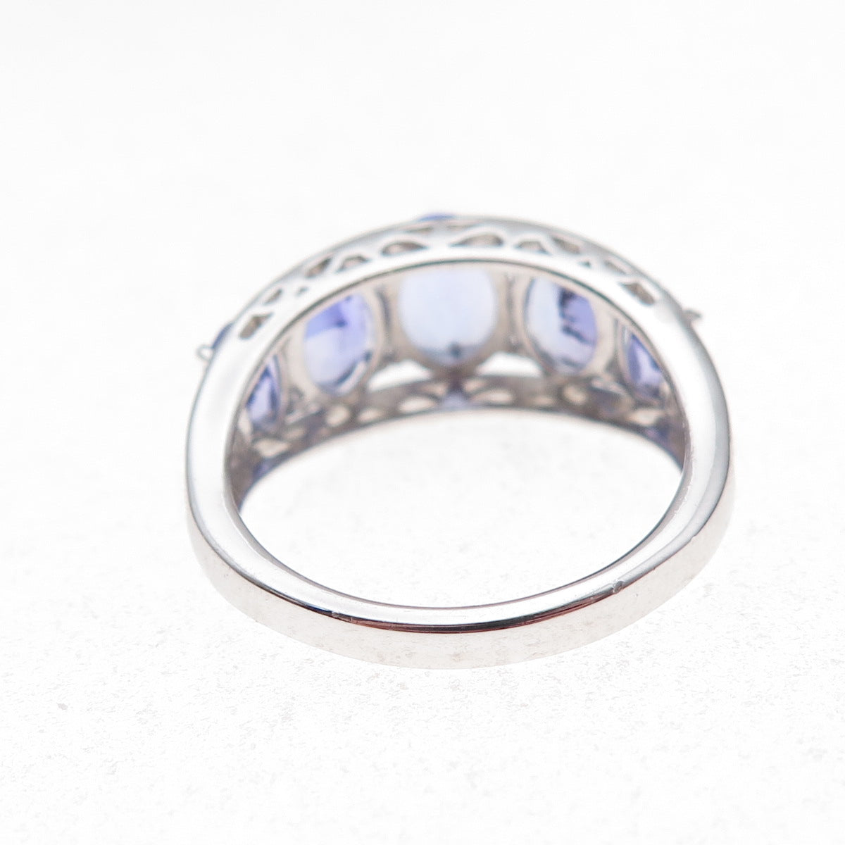 925 Sterling Silver Real Oval-Cut Tanzanite Ring Size 8