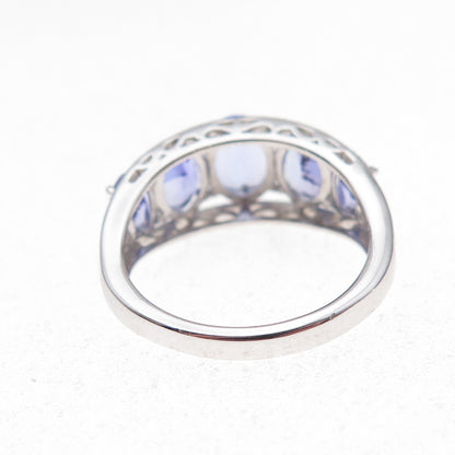 925 Sterling Silver Real Oval-Cut Tanzanite Ring Size 8