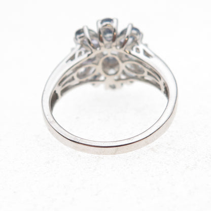 Chuck Clemency 925 Sterling Silver Real Tanzanite Floral Ring Size 8.5