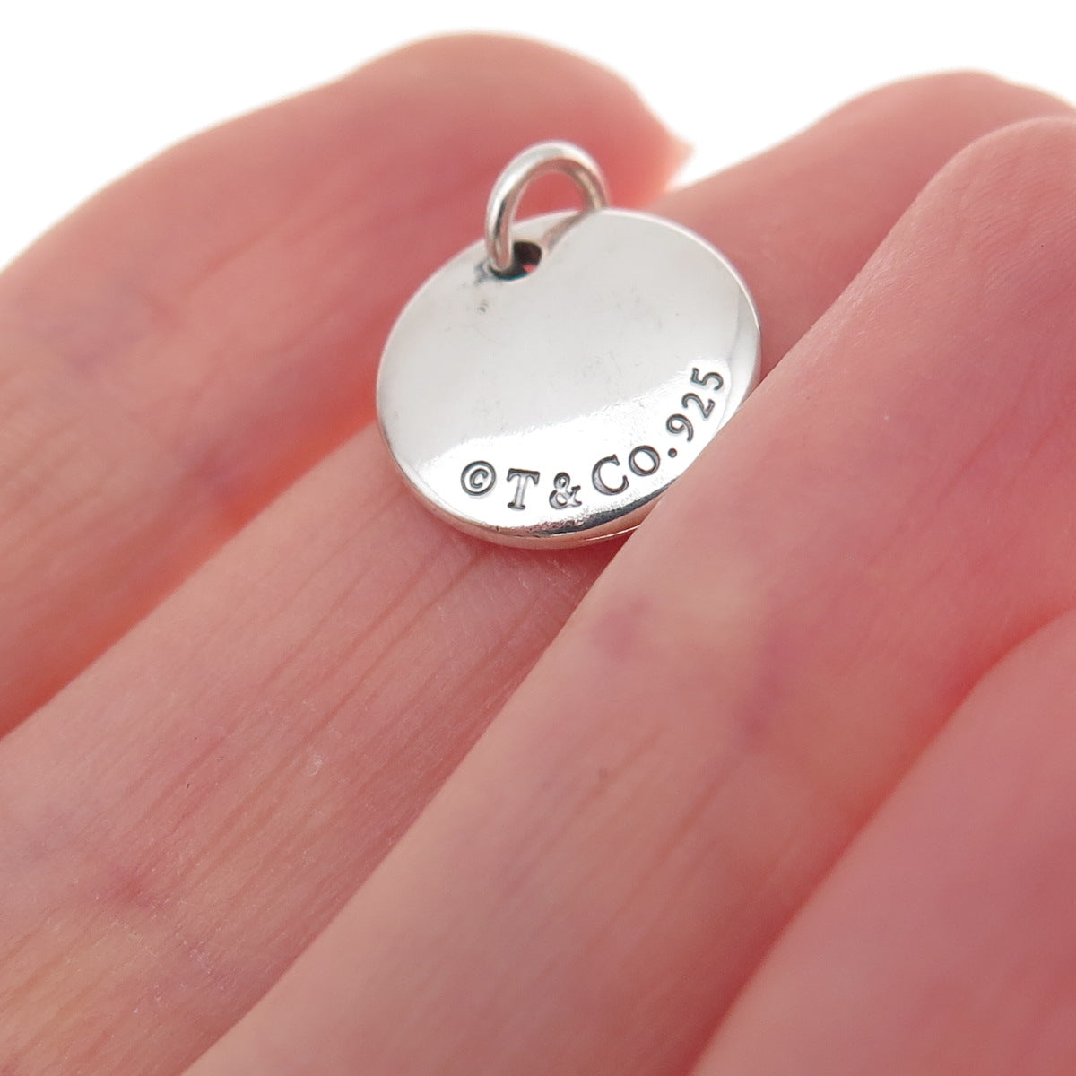 Tiffany & Co. 925 Sterling Silver Notes Alphabet Letter J Disc Charm Pendant