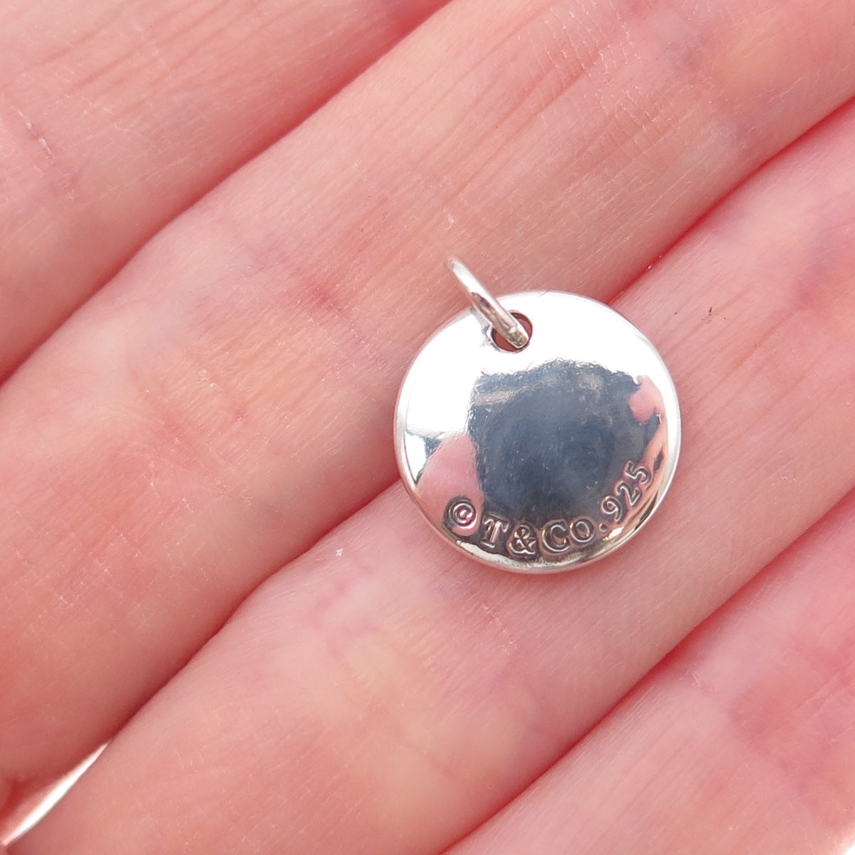 Tiffany & Co. 925 Sterling Silver Notes Alphabet Letter J Disc Charm Pendant
