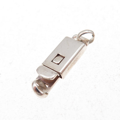925 Sterling Silver Vintage Mexico Bracelet / Necklace Box Lock Clasp