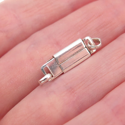 925 Sterling Silver Vintage Mexico Bracelet / Necklace Box Lock Clasp