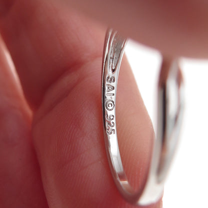 Sai 925 Sterling Silver Real Round-Cut Diamond Ring Size 7.25