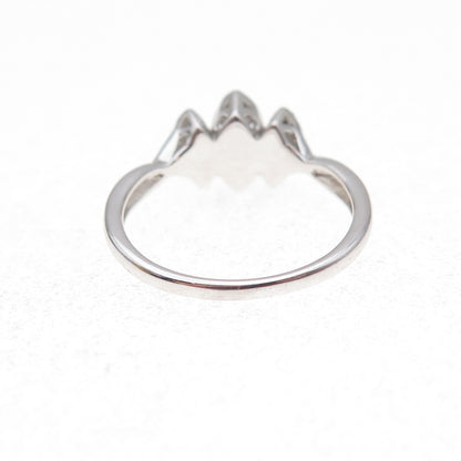 Sai 925 Sterling Silver Real Round-Cut Diamond Ring Size 7.25
