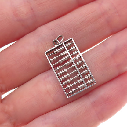 925 Sterling Silver Antique Art Deco Abacus Oxidized Charm Pendant