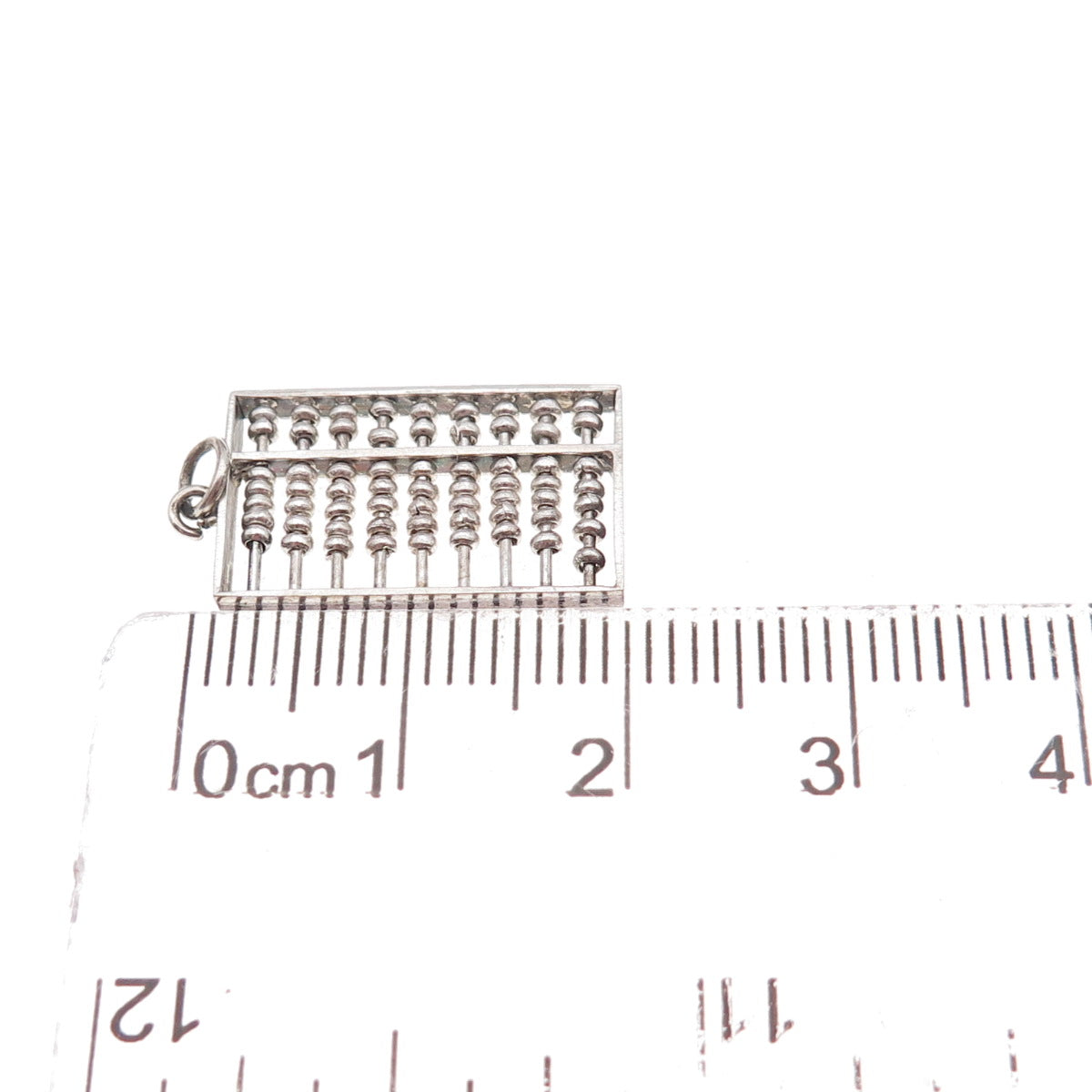 925 Sterling Silver Antique Art Deco Abacus Oxidized Charm Pendant