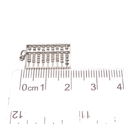 925 Sterling Silver Antique Art Deco Abacus Oxidized Charm Pendant
