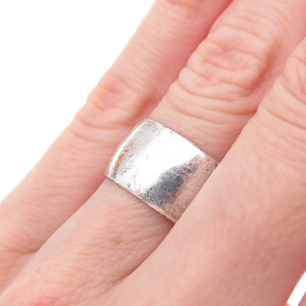 J.D. Schlang Co. 925 Sterling Silver Antique Art Deco Wide Band Ring Size 6.5