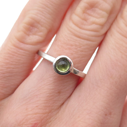 Karthia 925 Sterling Silver Vintage Real Peridot Ring Size 5