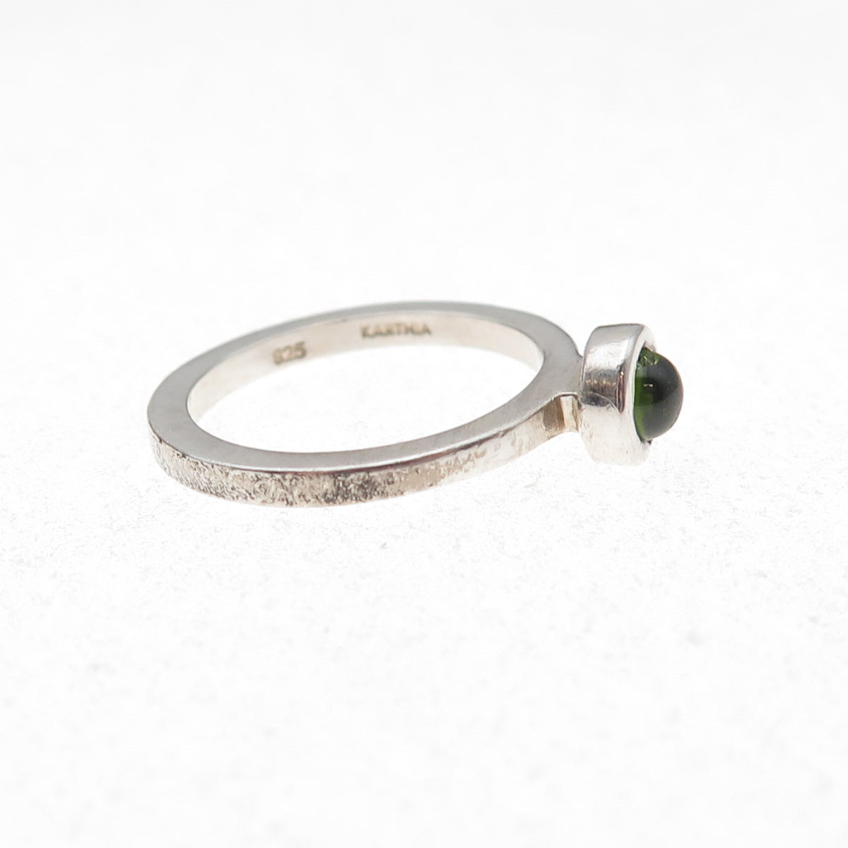 Karthia 925 Sterling Silver Vintage Real Peridot Ring Size 5