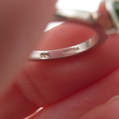 Karthia 925 Sterling Silver Vintage Real Peridot Ring Size 5