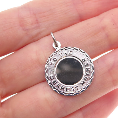 Spencer 925 Sterling Silver Vintage To The Dearest Mother Charm Pendant