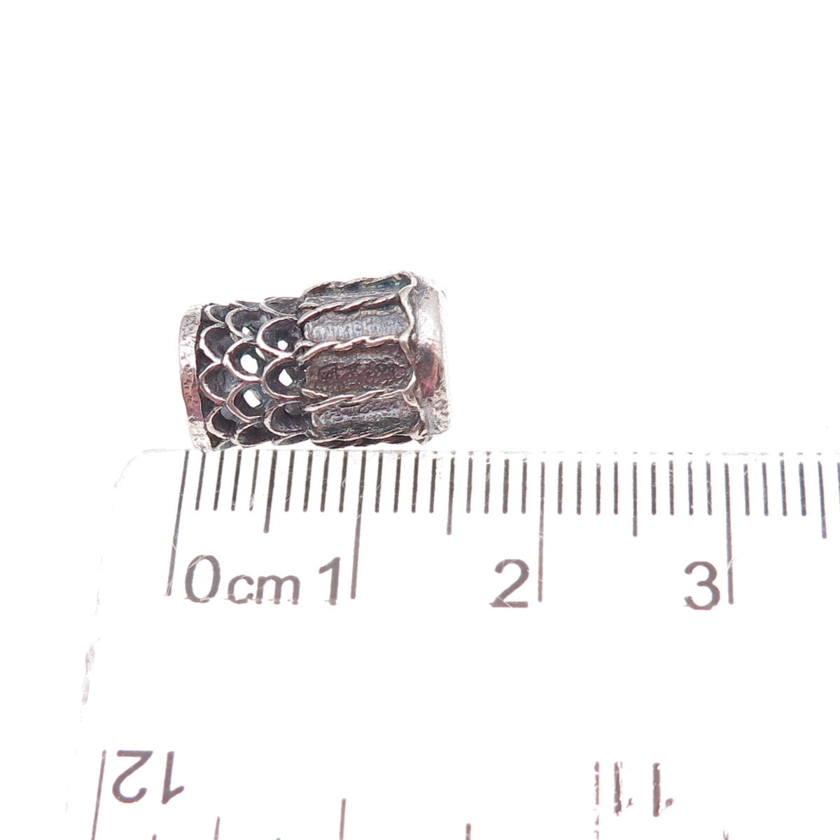 925 Sterling Silver Vintage Drum Oxidized 3D Charm Pendant