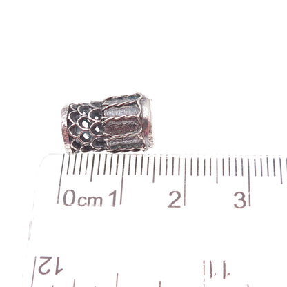 925 Sterling Silver Vintage Drum Oxidized 3D Charm Pendant