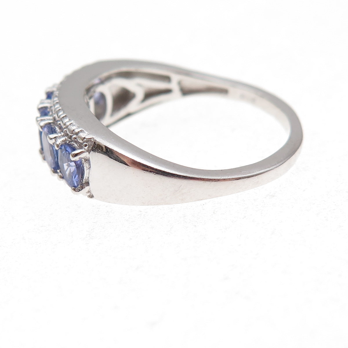 Chuck Clemency 925 Sterling Silver Real Oval-Cut Tanzanite Ring Size 8