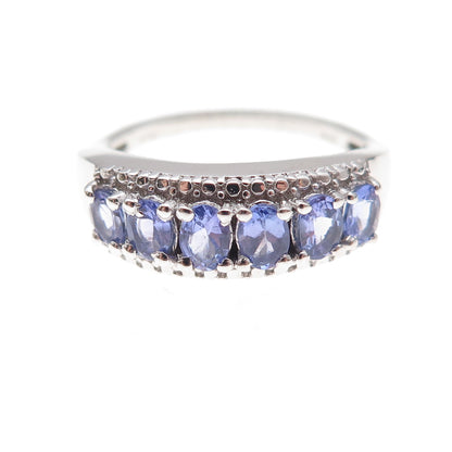 Chuck Clemency 925 Sterling Silver Real Oval-Cut Tanzanite Ring Size 8