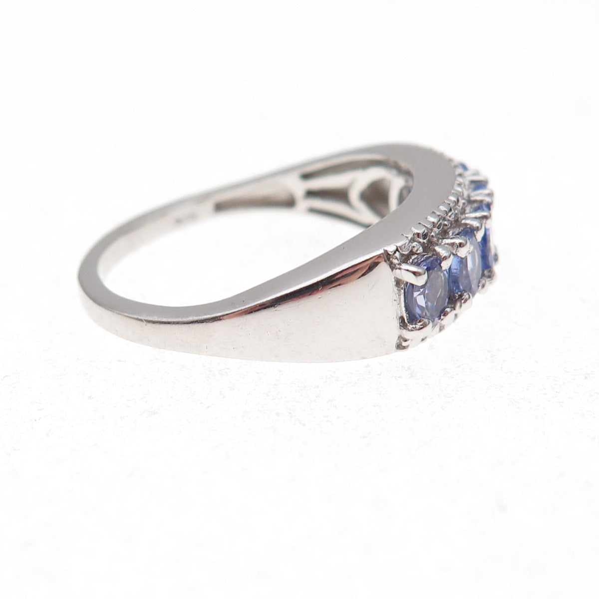 Chuck Clemency 925 Sterling Silver Real Oval-Cut Tanzanite Ring Size 8