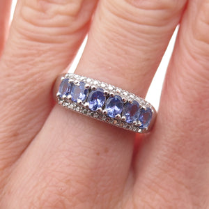 Chuck Clemency 925 Sterling Silver Real Oval-Cut Tanzanite Ring Size 8