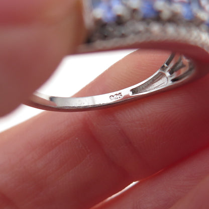 Chuck Clemency 925 Sterling Silver Real Oval-Cut Tanzanite Ring Size 8