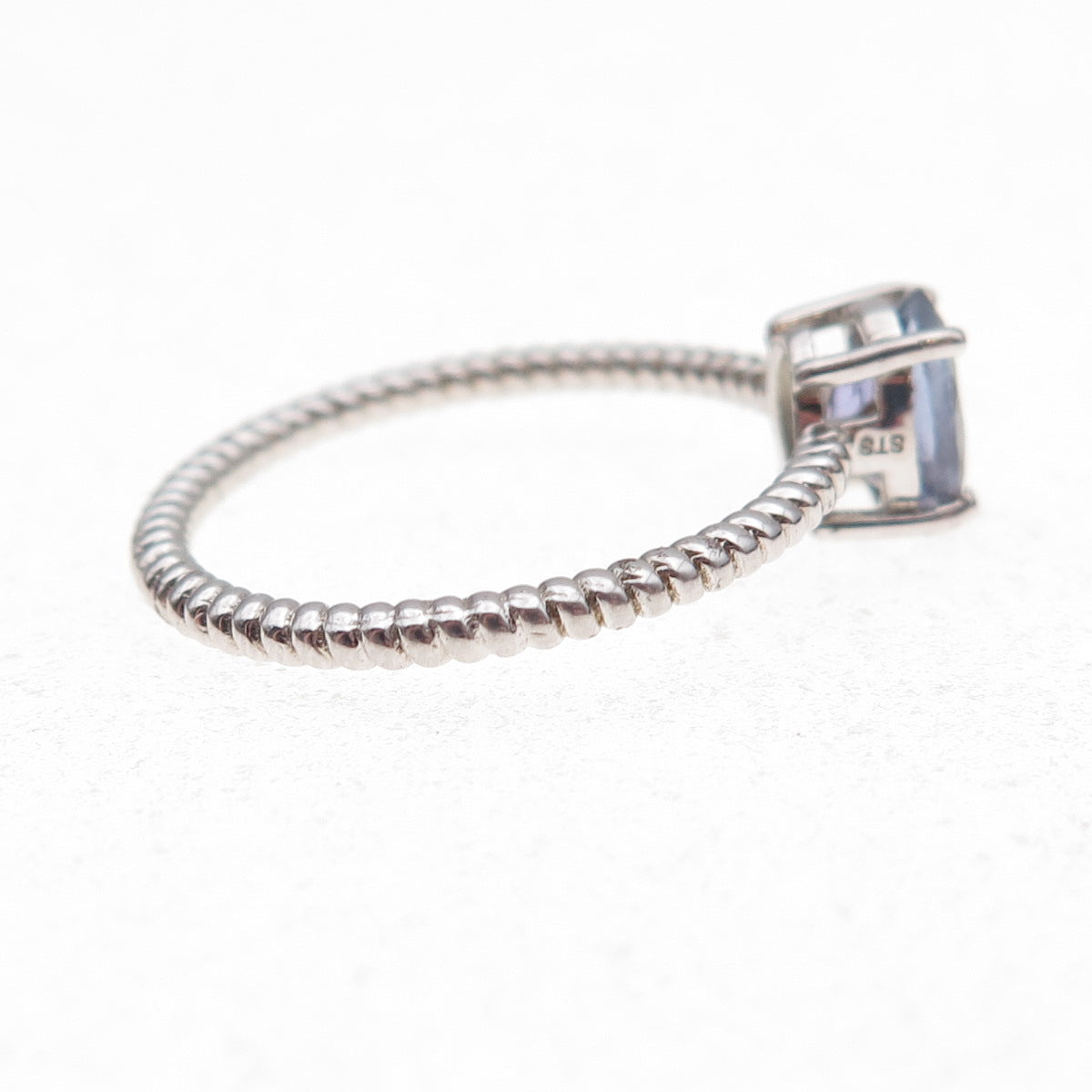 Chuck Clemency 925 Sterling Silver Real Oval-Cut Tanzanite Ring Size 8.25