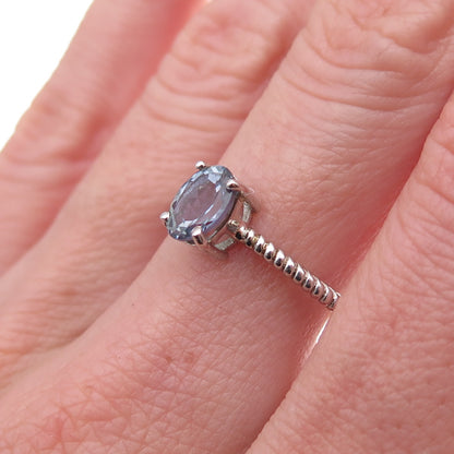 Chuck Clemency 925 Sterling Silver Real Oval-Cut Tanzanite Ring Size 8.25