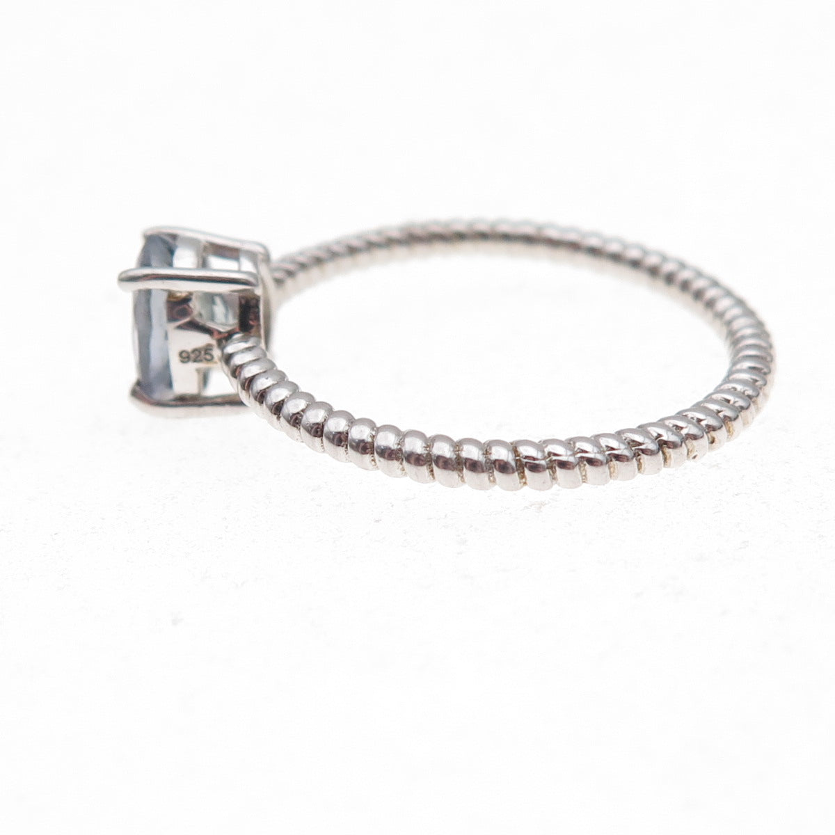 Chuck Clemency 925 Sterling Silver Real Oval-Cut Tanzanite Ring Size 8.25