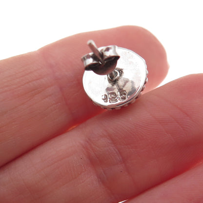 925 Sterling Silver Vintage Real Pearl Stud Earrings