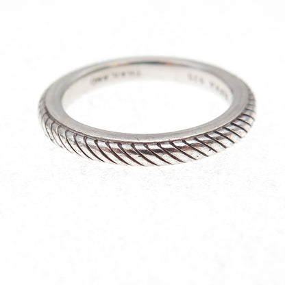 Judith Ripka 925 Sterling Silver Ribbed Band Ring Size 7