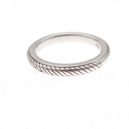 Judith Ripka 925 Sterling Silver Ribbed Band Ring Size 7