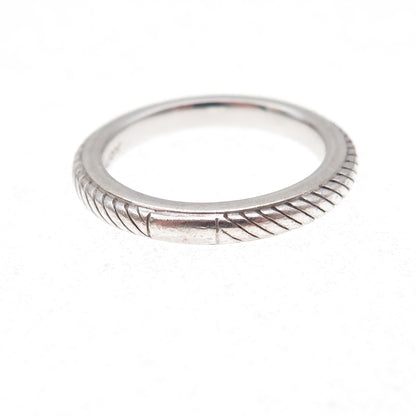 Judith Ripka 925 Sterling Silver Ribbed Band Ring Size 7