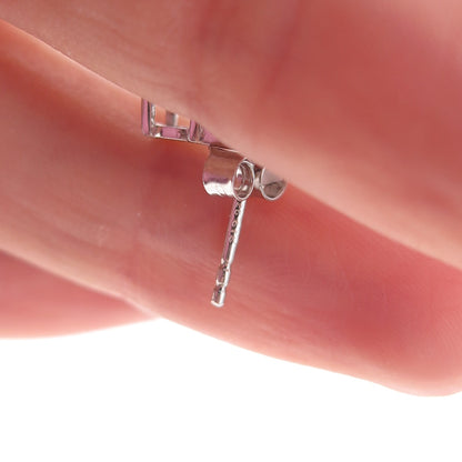 Chuck Clemency 925 Sterling Silver Real Tanzanite & White Topaz Stud Earrings