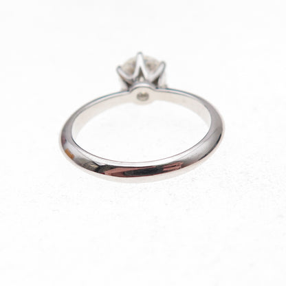 925 Sterling Silver Round-Cut Moissanite Engagement Ring Size 5.5