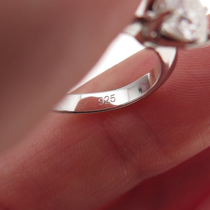 925 Sterling Silver Round-Cut Moissanite Engagement Ring Size 5.5