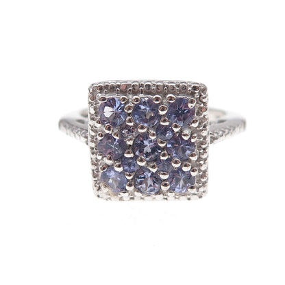 Chuck Clemency 925 Sterling Silver Real Round-Cut Tanzanite Ring Size 7