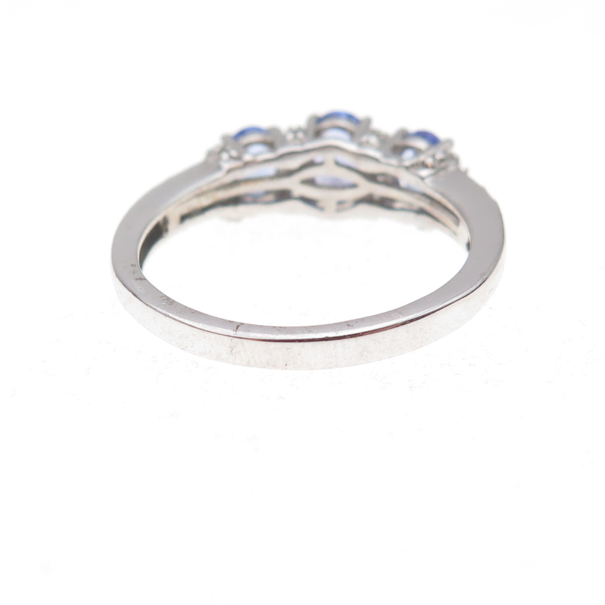 Chuck Clemency 925 Sterling Silver Real Tanzanite & White Topaz Ring Size 8