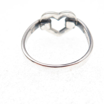 Tiffany & Co. 925 Sterling Silver Vintage Heart Ring Size 7
