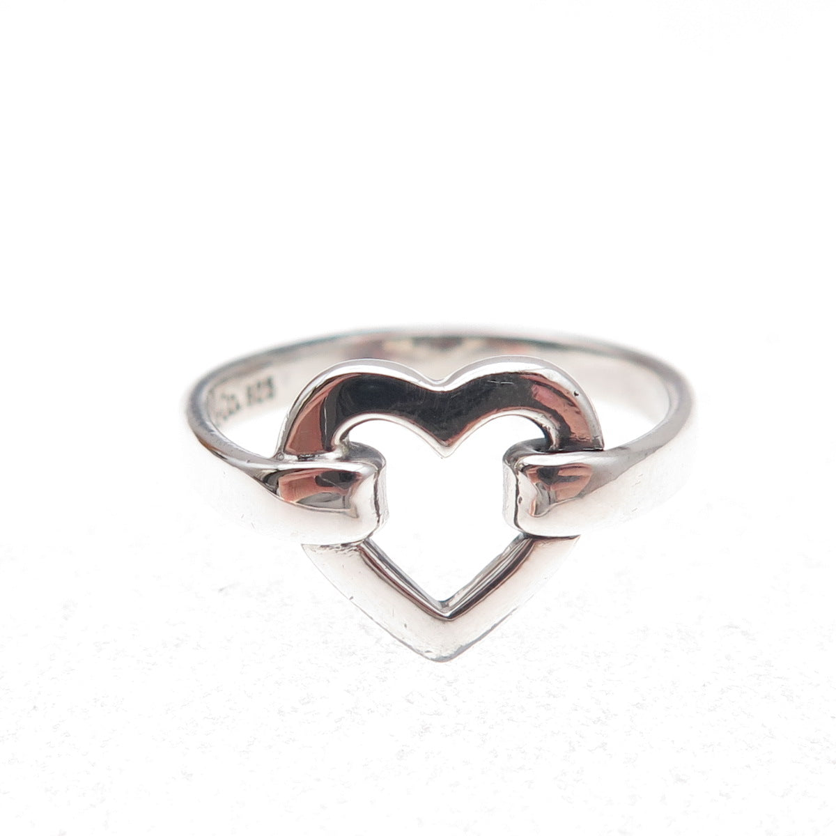 Tiffany & Co. 925 Sterling Silver Vintage Heart Ring Size 7