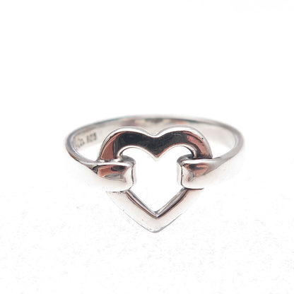 Tiffany & Co. 925 Sterling Silver Vintage Heart Ring Size 7